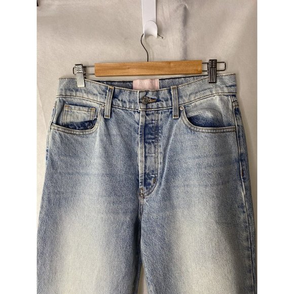 Revice Straight Jeans Womens High Rise Button Fly Butt Rip Distressed Denim 30 - Picture 4 of 13